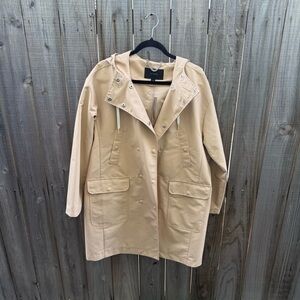 J. Crew Tan Hooded Trench Coat
